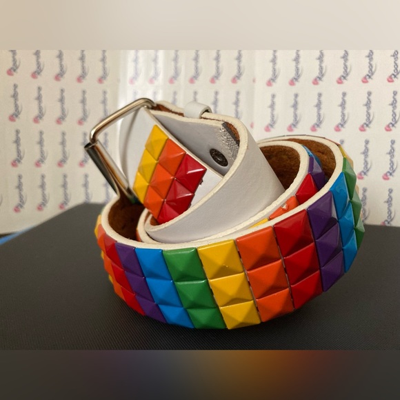 COPY - Studded belt rainbow white - Picture 5 of 5
